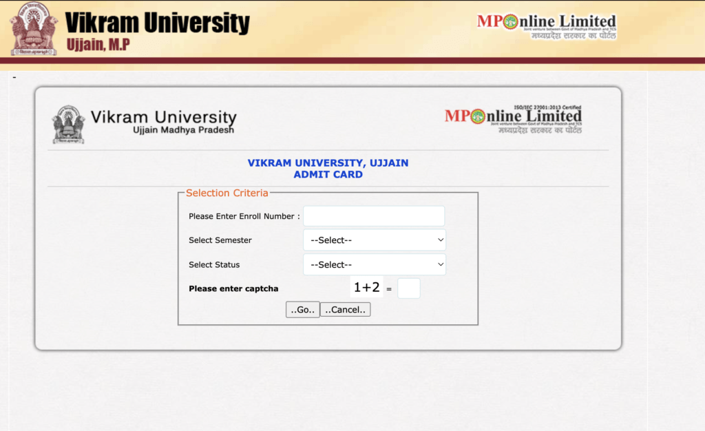 Vikram University Admit Card 2024 Out UG PG B.SC Nursing Call Letter